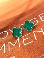 [MIRA] CLOVER LARGE (20mm) 1 MOTIFS GREENER MOP STUD EARRINGS