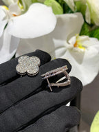 [MIRA] CLOVER 20MM MOTIFS DIAMOND STUD EARRINGS SILVER