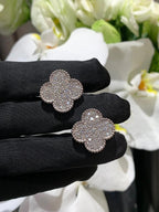 [MIRA] CLOVER 20MM MOTIFS DIAMOND STUD EARRINGS SILVER