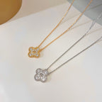 ??MIRA?¡¥CLOVER 15MM DIAMOND SINGLE FLOWER NECKLACE