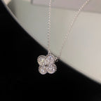 ??MIRA?¡¥CLOVER 15MM DIAMOND SINGLE FLOWER NECKLACE