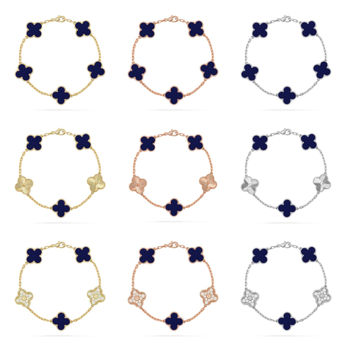 [MIRA]New CLOVER 5 MOTIF LAPIS LAZULI BRACELET COLLECTION