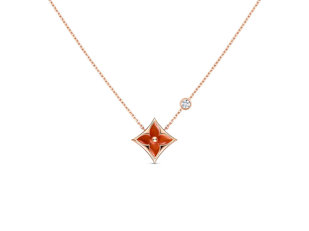 ??MIRA?¡¥STAR NECKLACE PINK GOLD 1 DIAMOND