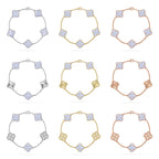 [MIRA]New  CLOVER 5 MOTIF PURPLE CHALCEDONY BRACELET COLLECTION