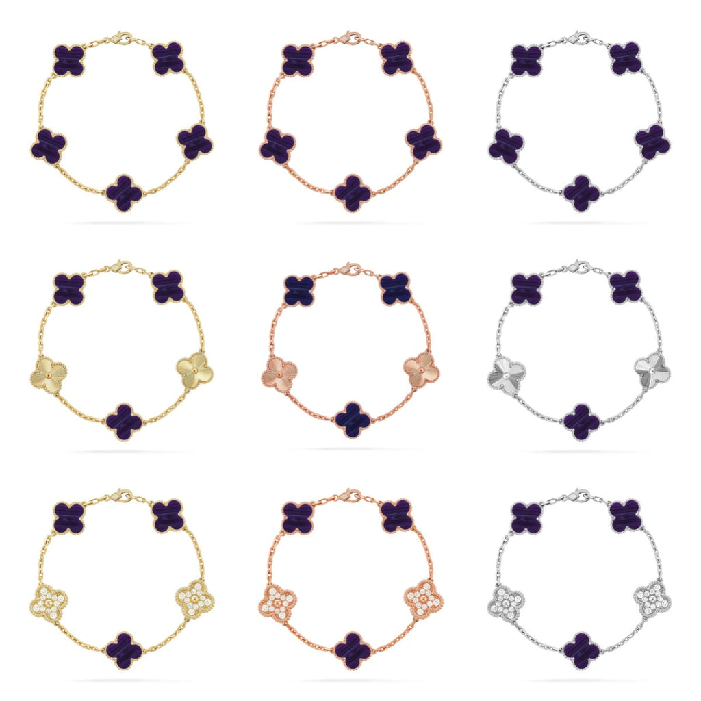 [MIRA]New CLOVER 5 MOTIF PURPLE STRIPES BRACELET COLLECTION