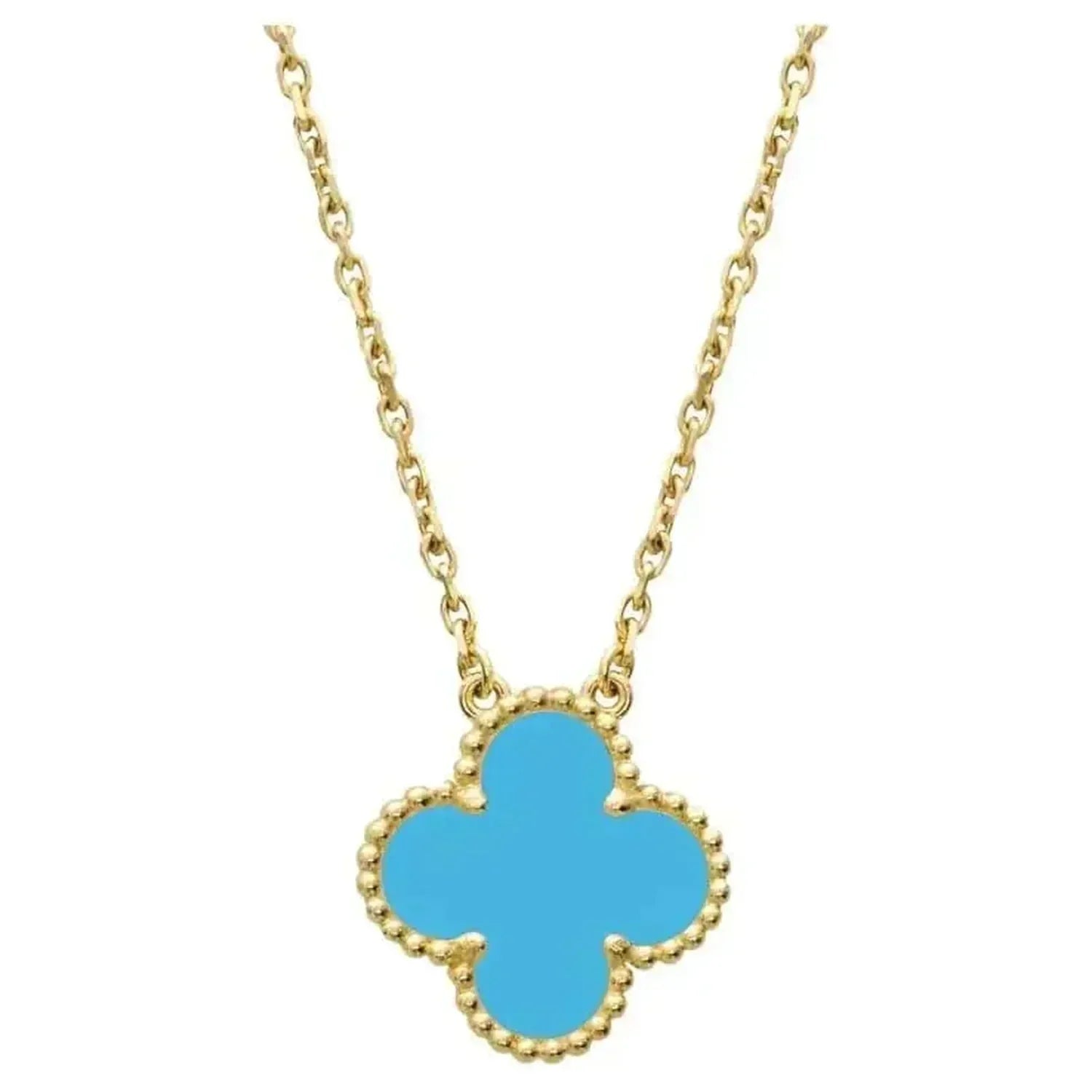 ??MIRA?¡¥CLOVER 15MM VINTAGE TURQUOISE NECKLACE