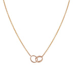 ??MIRA?¡¥LOVE NECKLACE DOUBLE RING PINK GOLD