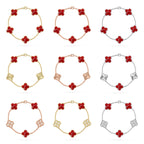 [MIRA]New CLOVER 5 MOTIF RED PATTERN BRACELET COLLECTION