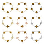 [MIRA]New  CLOVER 5 MOTIFS TIGER EYE BRACELET COLLECTION