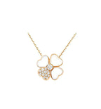 ??MIRA?¡¥CLOVER MOP DIAMOND ROSE GOLD NECKLACE