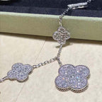 ??MIRA?¡¥CLOVER 6 MOTIFS SILVER DIAMOND BRACELET