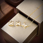 ??MIRA?¡¥JEUX DE WHITE MOP GOLD DIAMOND EARRINGS