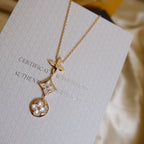 ??MIRA?¡¥COLOR BLOSSOM LARIAT NECKLACE PINK GOLD WHITE MOTHER PEARL AND DIAMOND