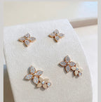 ??MIRA?¡¥STAR BLOSSOM STUD EARRINGS PINK GOLD DIAMONDS
