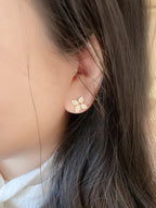 ??MIRA?¡¥STAR BLOSSOM STUD EARRINGS PINK GOLD DIAMONDS