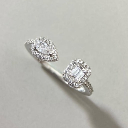 [MIRA] MY TWIN TOI & MOI SILVER DIAMOND RING