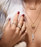 [MIRA]  MOVE PM NECKLACE PINK GOLD DIAMOND