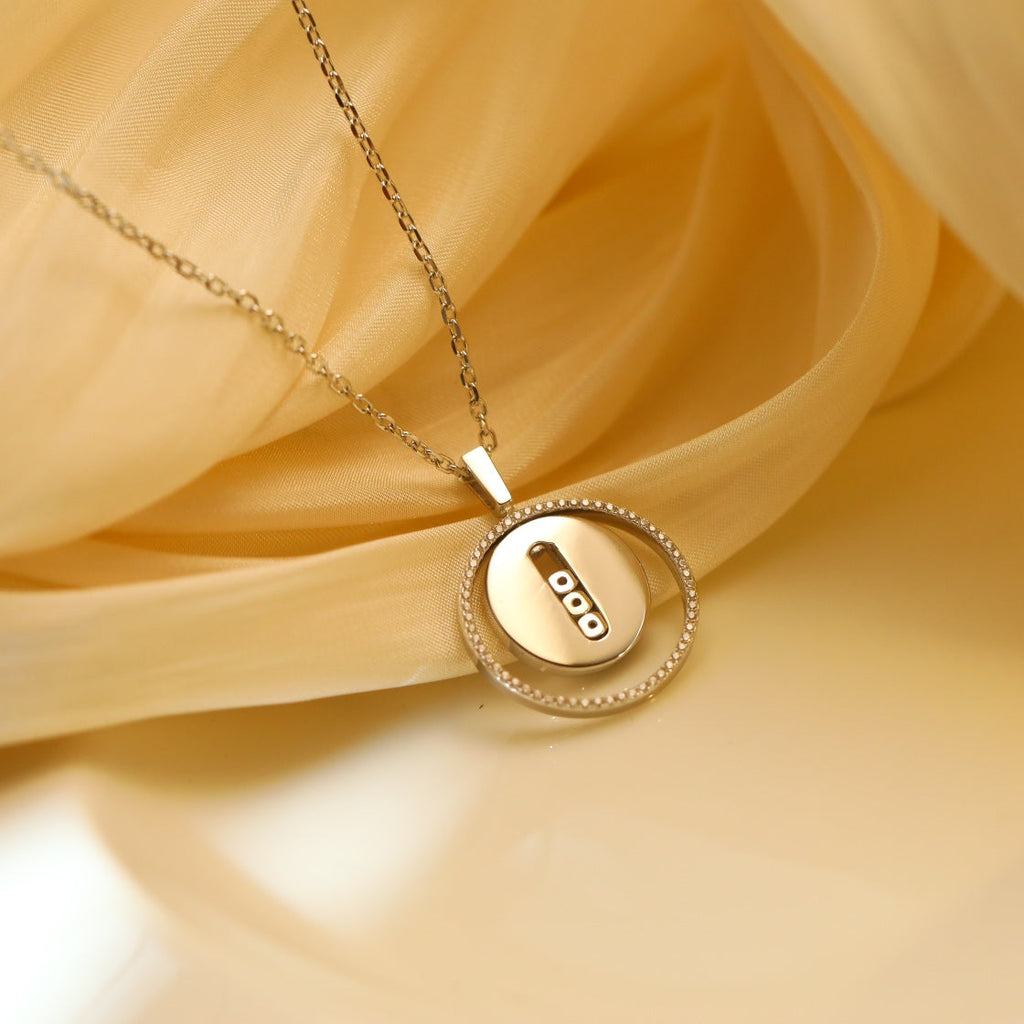 [MIRA]  MOVE MM SILVER DIAMOND NECKLACE