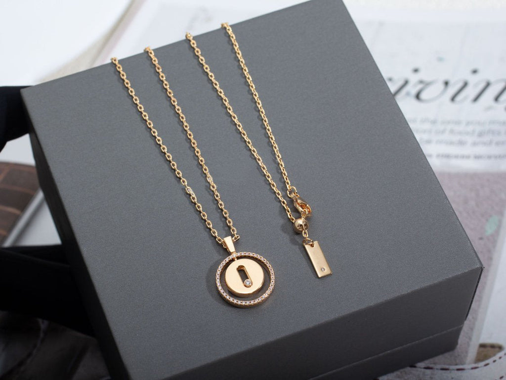 [MIRA]  MOVE PM NECKLACE PINK GOLD DIAMOND