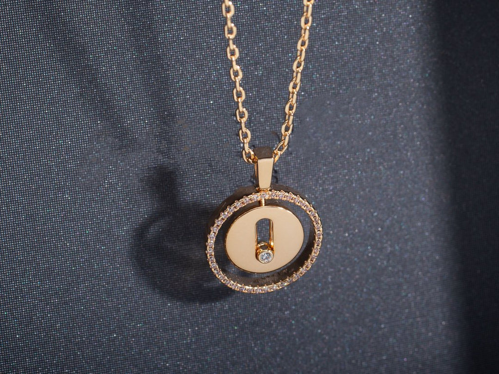 [MIRA]  MOVE PM NECKLACE PINK GOLD DIAMOND