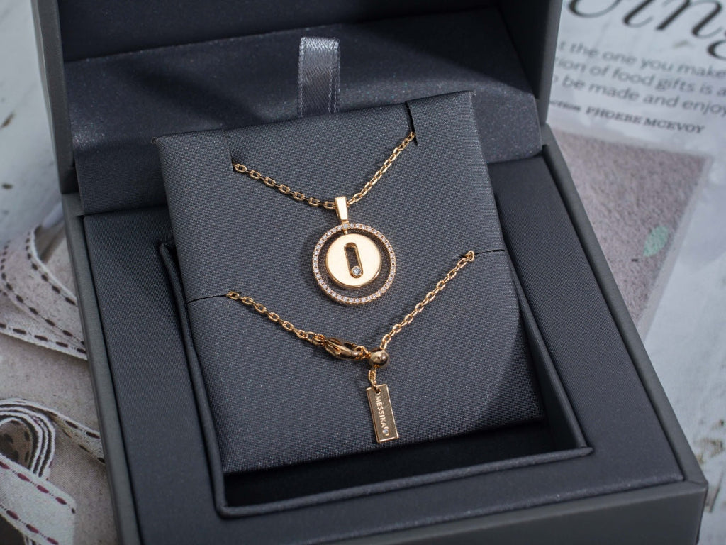 [MIRA]  MOVE PM NECKLACE PINK GOLD DIAMOND