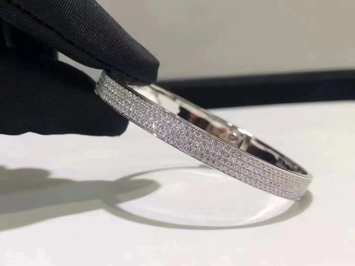 ??MIRA?¡¥HM KELLY BRACELET IN SILVER AND FULL PAVE DIAMOND