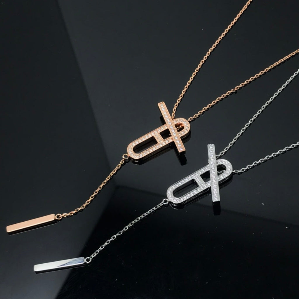 ??MIRA?¡¥HM NECKLACE PLATINUM ROSE GOLD DIAMOND