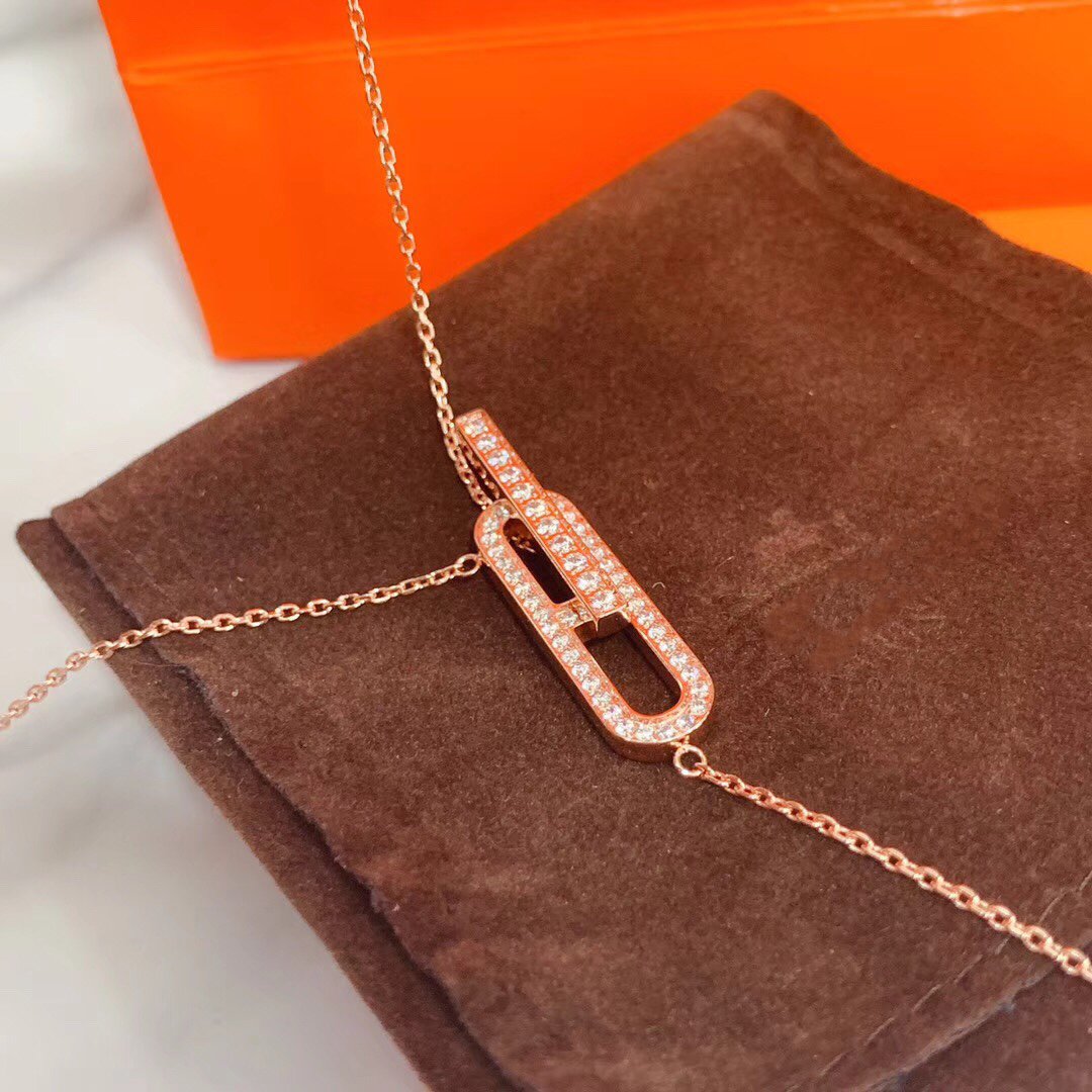 ??MIRA?¡¥HM NECKLACE PLATINUM ROSE GOLD DIAMOND