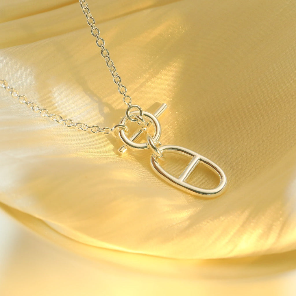 ??MIRA?¡¥HM CHAINE D'ANCRE PENDANT NECKLACE STERLING SILVER