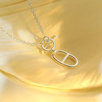 ??MIRA?¡¥HM CHAINE D'ANCRE PENDANT NECKLACE STERLING SILVER