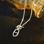 ??MIRA?¡¥HM CHAINE D'ANCRE PENDANT NECKLACE STERLING SILVER