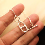 ??MIRA?¡¥HM CHAINE D'ANCRE PENDANT NECKLACE STERLING SILVER