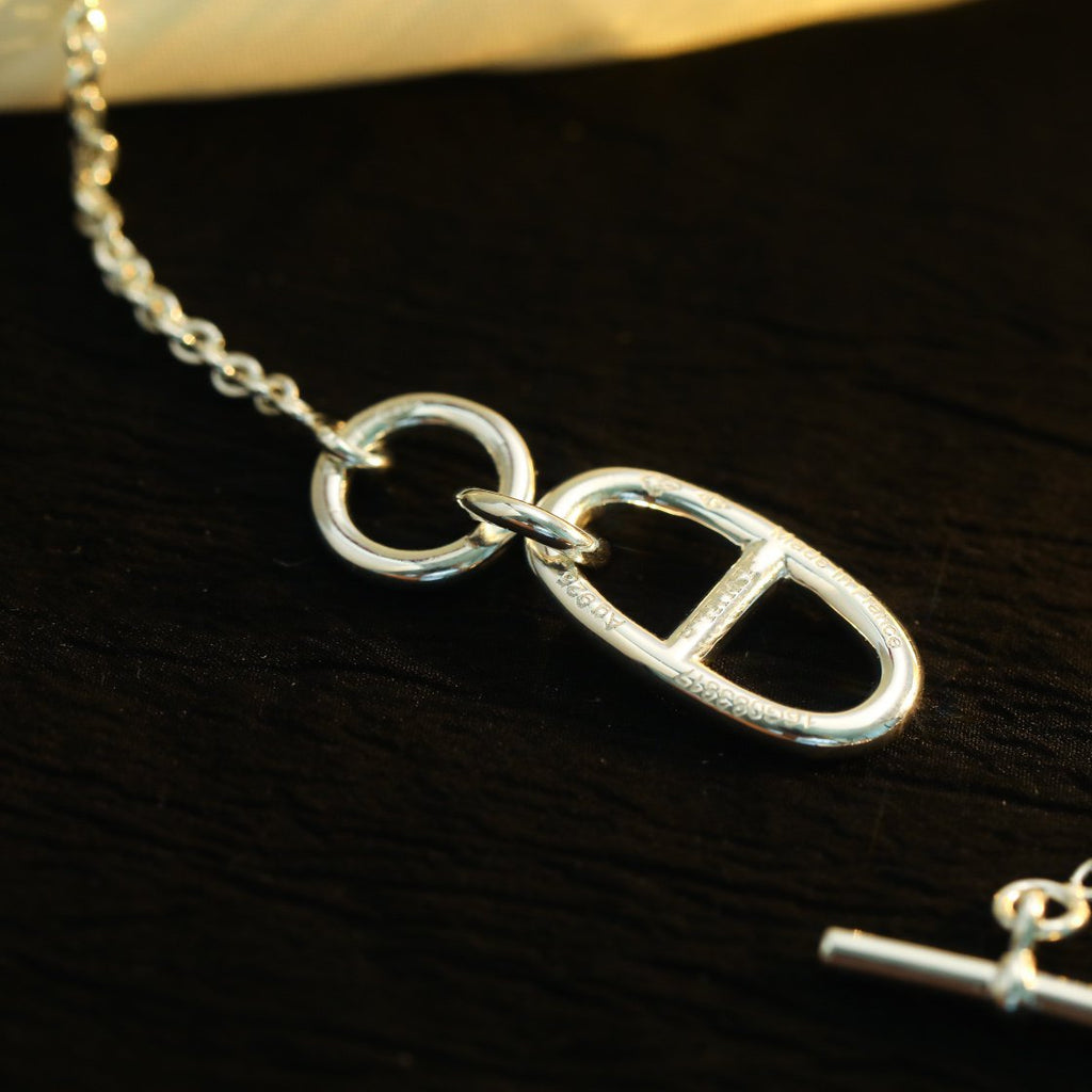 ??MIRA?¡¥HM CHAINE D'ANCRE PENDANT NECKLACE STERLING SILVER