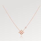 ??MIRA?¡¥STAR PINK MOP 1 DIAMOND PINK GOLD NECKLACE