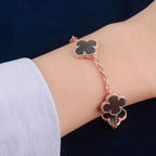 [MIRA]New CLOVER 5 MOTIF GRAY MOP BRACELET COLLECTION