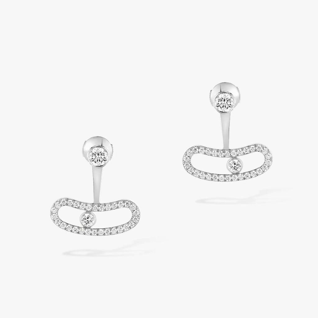 [MIRA] MOVE UNO SILVER DIAMOND EARRINGS