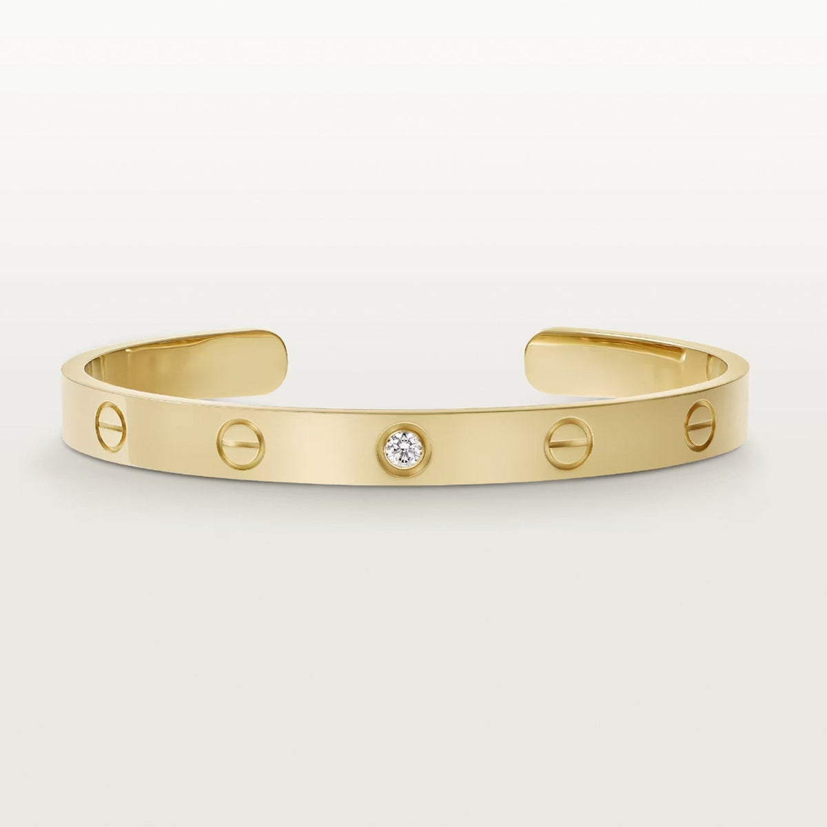 ??MIRA?¡¥LOVE BRACELET 6.1MM 1 DIAMOND OPEN CUFF