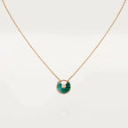 ??MIRA?¡¥AMULETTE ROSE GOLD MALACHITE NECKLACE