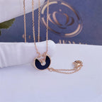 ??MIRA?¡¥AMULETTE ROSE GOLD ONYX NECKLACE