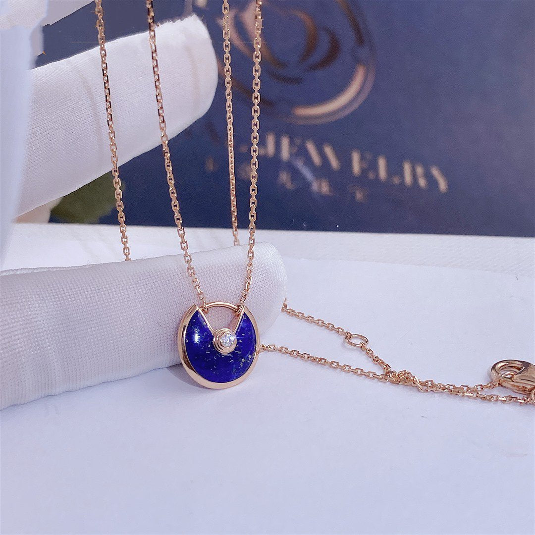 ??MIRA?¡¥AMULETTE ROSE GOLD AGATE NECKLACE