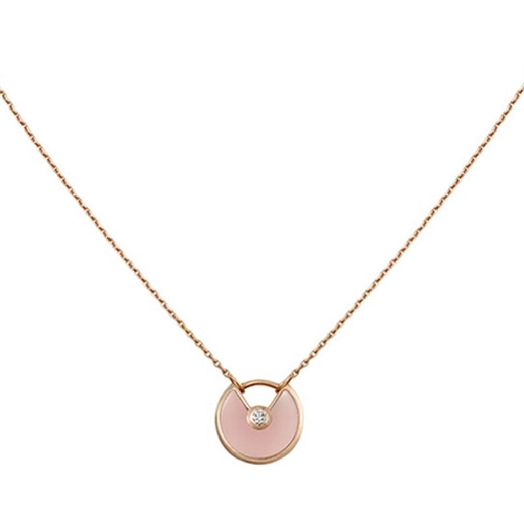 ??MIRA?¡¥AMULETTE ROSE GOLD PINK MOP NECKLACE