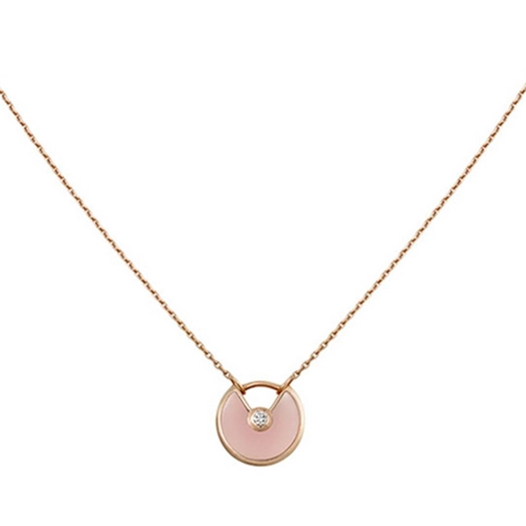 ??MIRA?¡¥AMULETTE ROSE GOLD PINK MOP NECKLACE