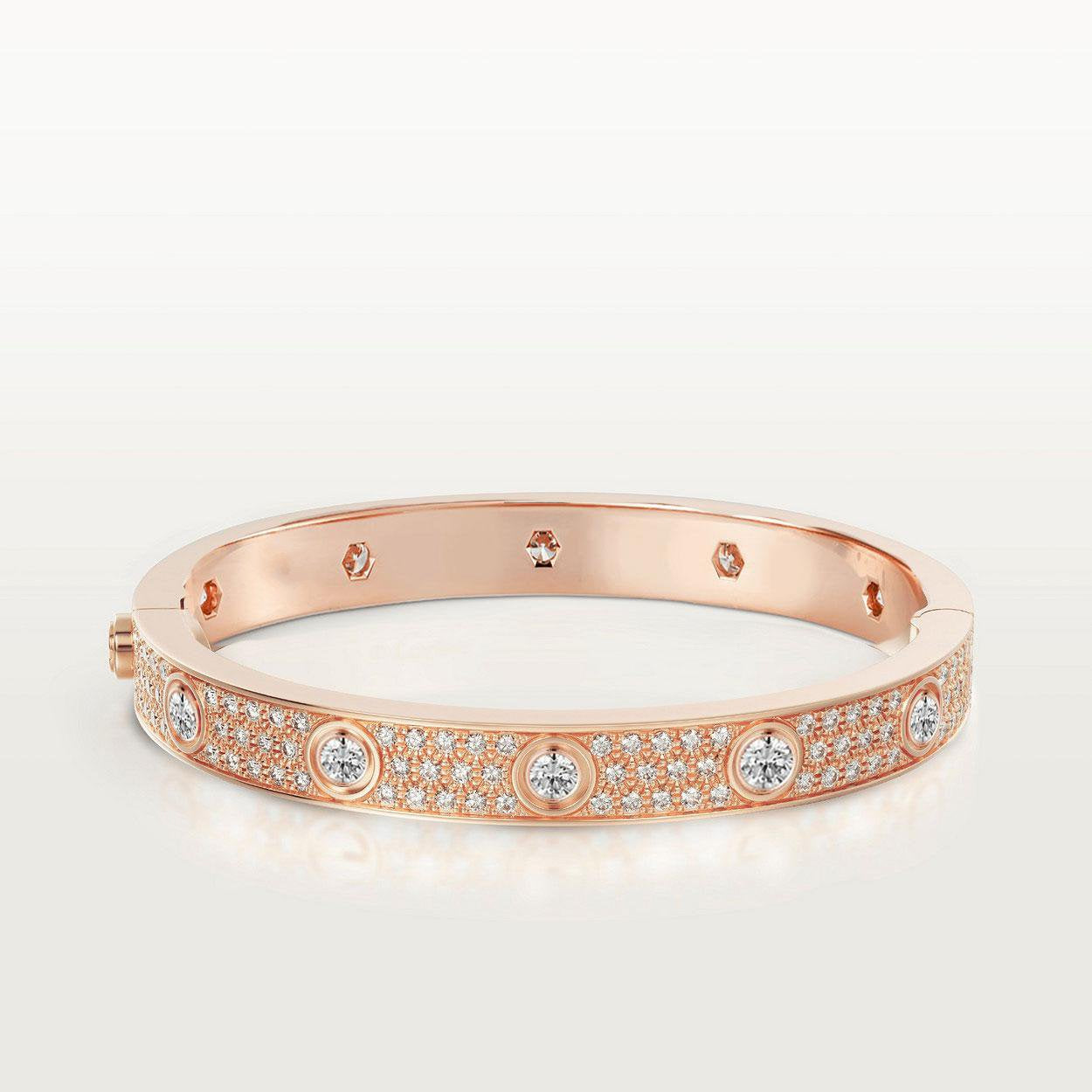 ??MIRA?¡¥LOVE BRACELET 6.1MM DIAMOND-PAVED 10 BIG DIAMONDS
