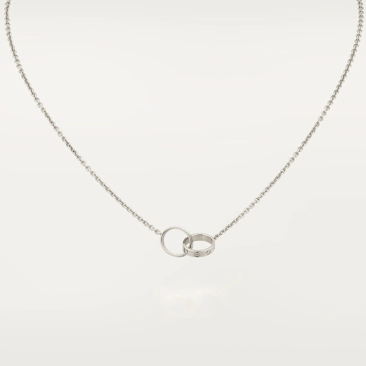??MIRA?¡¥LOVE NECKLACE PINK GOLD AND SILVER