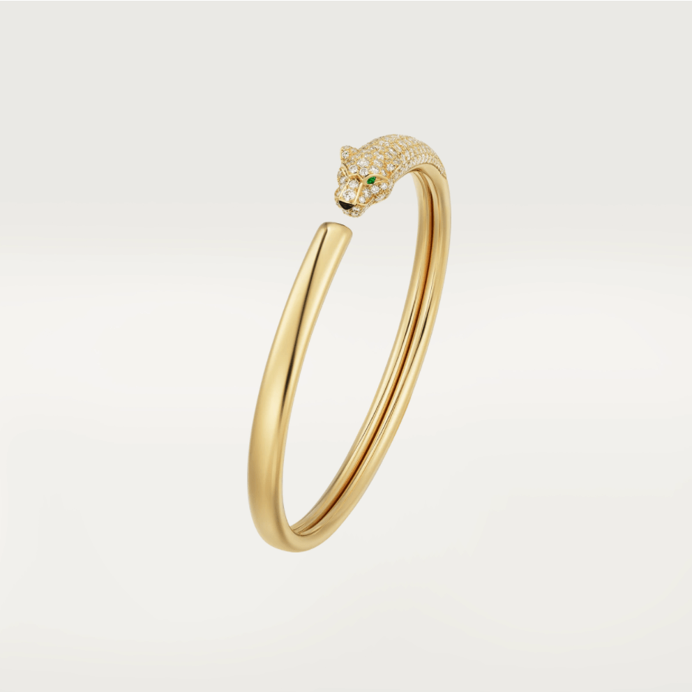 ??MIRA?¡¥PANTHERE GOLD DIAMOND OPEN BRACELET