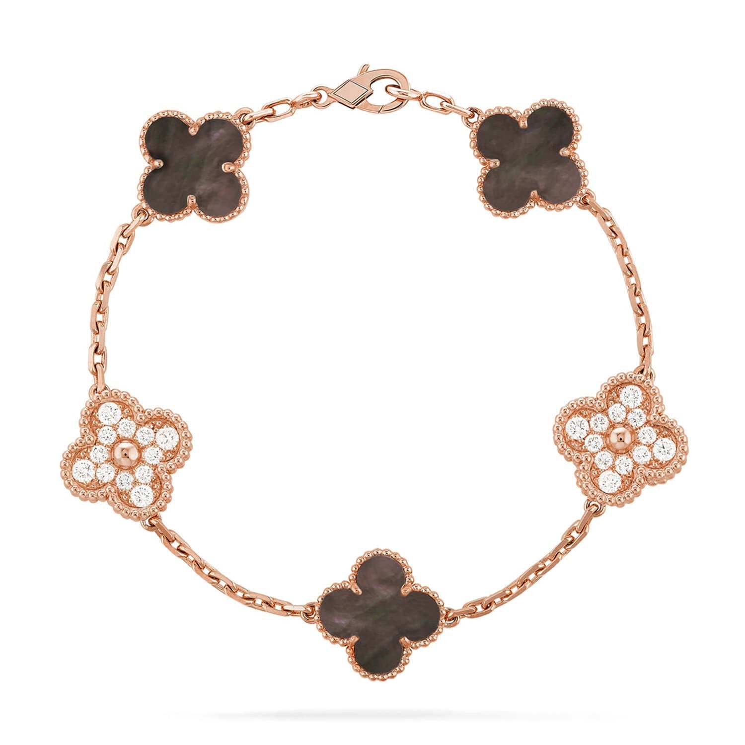 [MIRA]New CLOVER 5 MOTIF GRAY MOP BRACELET COLLECTION