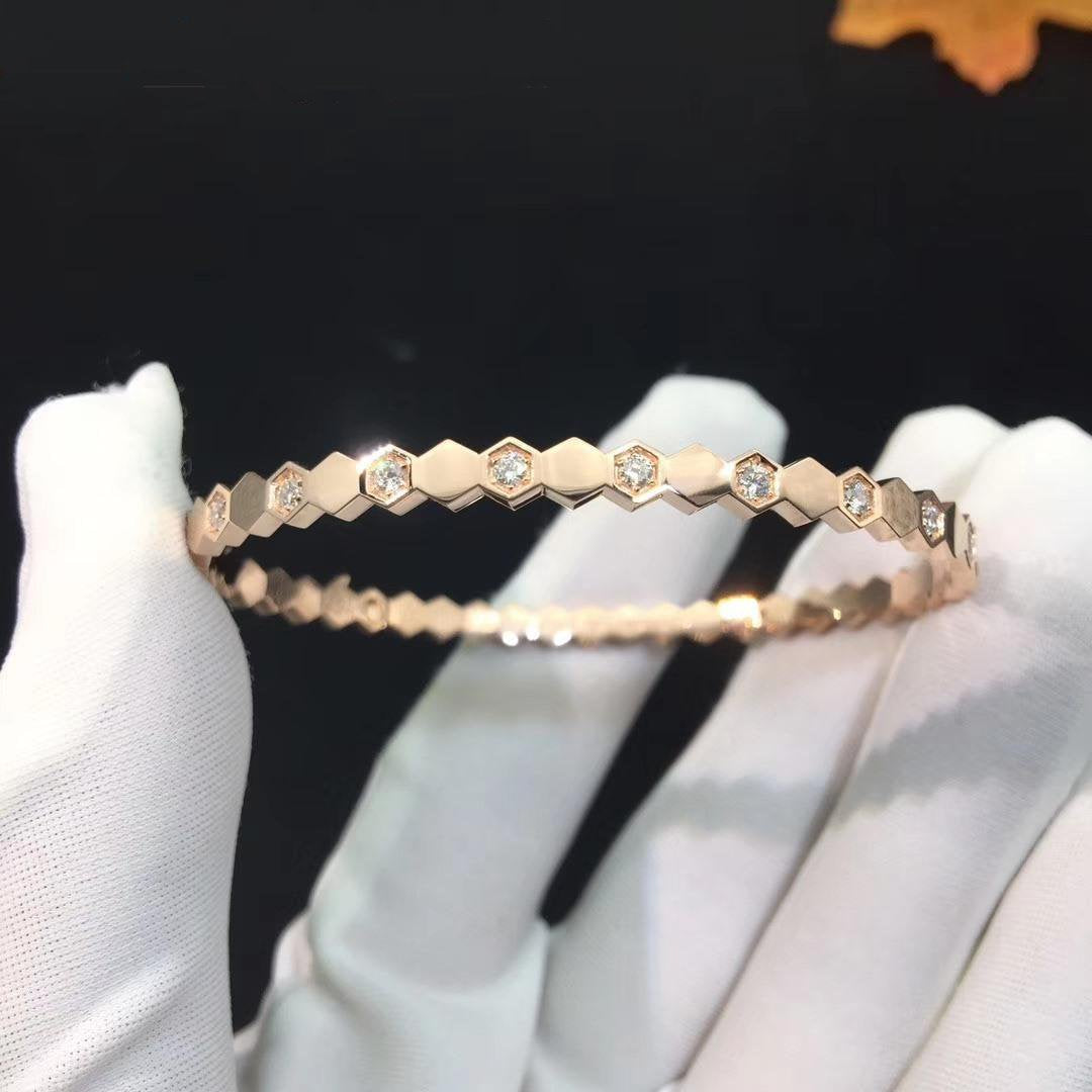 ??MIRA?¡¥BEE LOVE PINK GOLD DIAMOND BRACELET