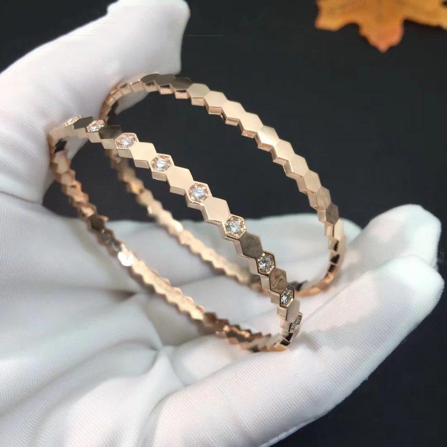 ??MIRA?¡¥BEE LOVE PINK GOLD DIAMOND BRACELET