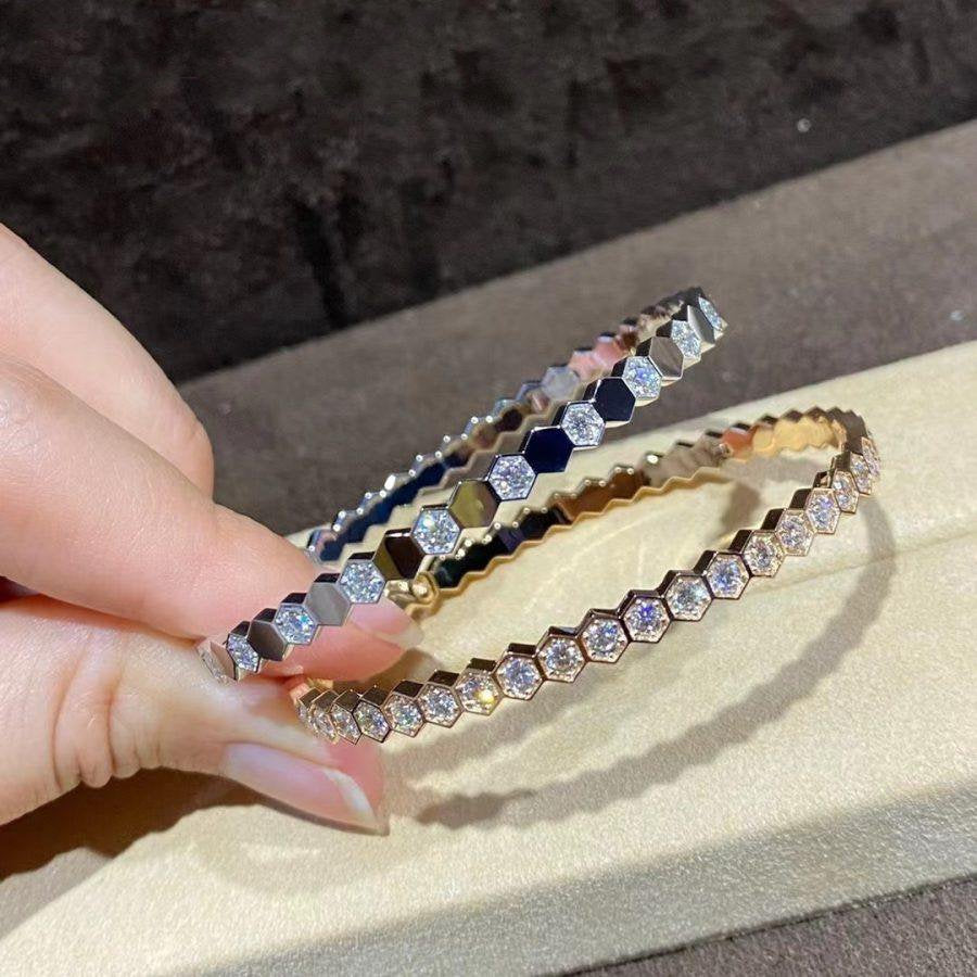 ??MIRA?¡¥BEE LOVE GOLD BRACELET FULL DIAMOND