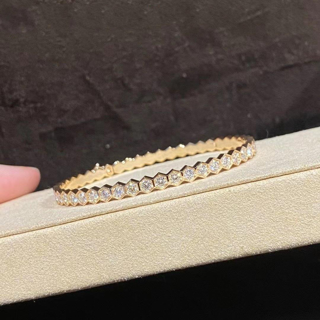 ??MIRA?¡¥BEE LOVE GOLD BRACELET FULL DIAMOND